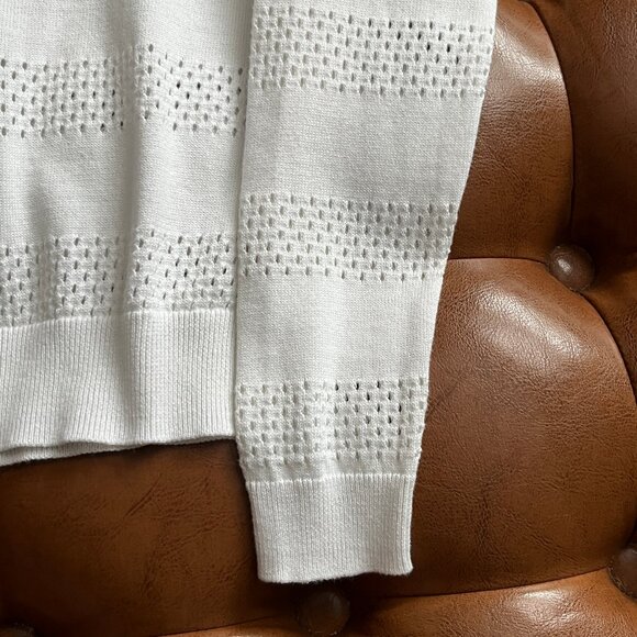 NWT! White Lightweight Cardigan / Buttondown Sweater - Picture 9 of 12